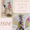 Arbol de navidad de globos de 1.80m en tonos personalizados para decoracion de negocios